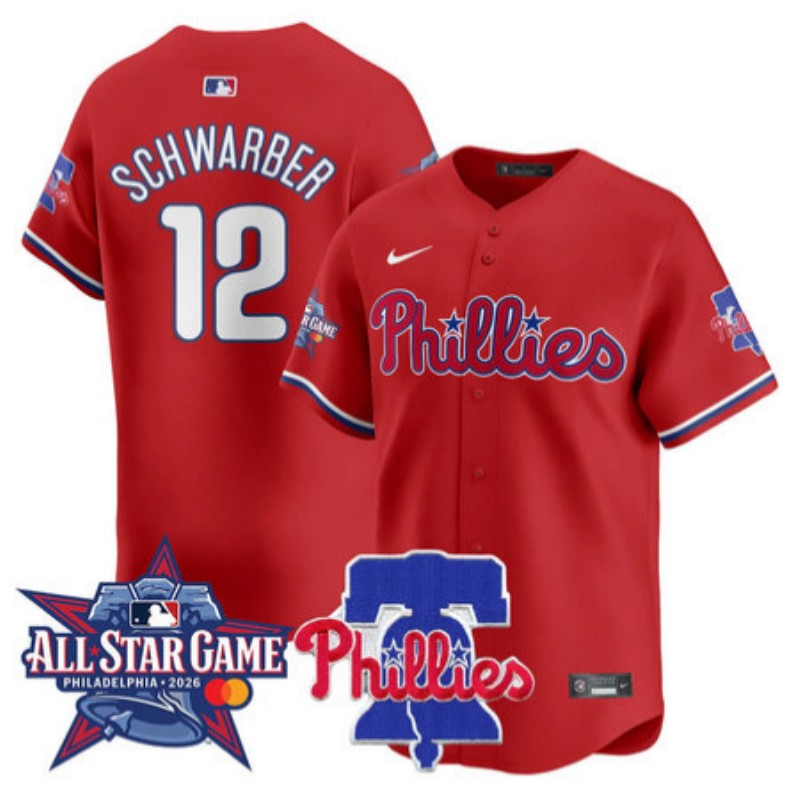 Men 2026 Philadelphia Phillies #12 Schwarber red Game Nike MLB Jersey